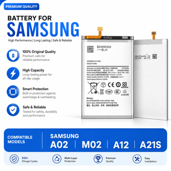 Samsung A02/M02/A12/A21S Battery  EB-BA217ABY (Orginal Quality)