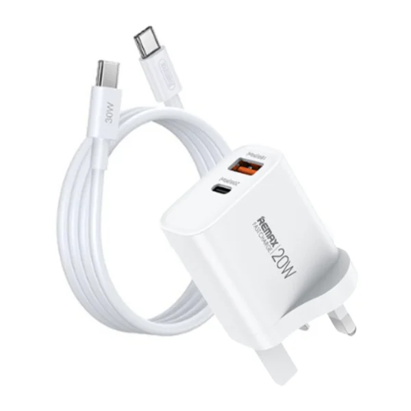 Remax 20W fast charger with Type c-c Data cable RPU120C