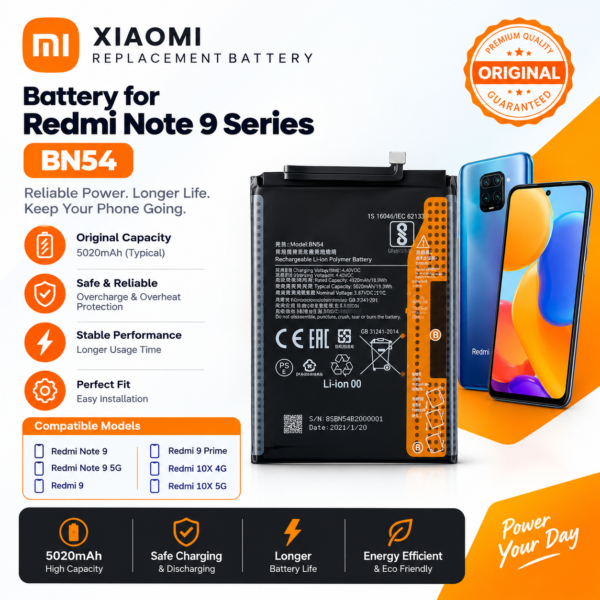 BN54 Battery for Redmi Note 9 / Redmi 9 / 9 Prime / 10X 4G / 10X 5G