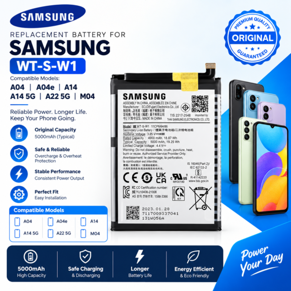 Samsung A04 A04e A14 A14 5G A22 5G M04 Battery WT-S-W1 ORG Quality