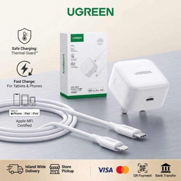 UGREEN 20W Type-C GaN Fast Charging Adapter