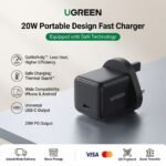UGREEN 20W USB-C GaN Fast Charger UK Pin